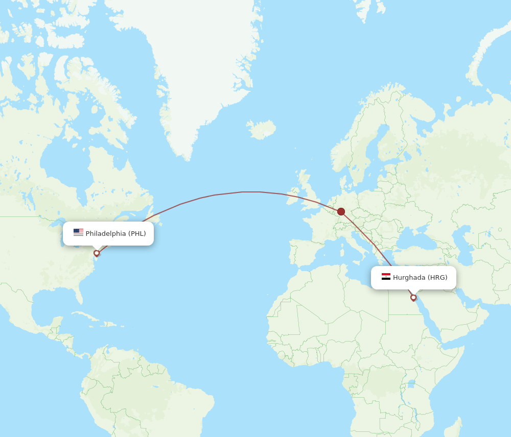 PHL-HRG flight routes