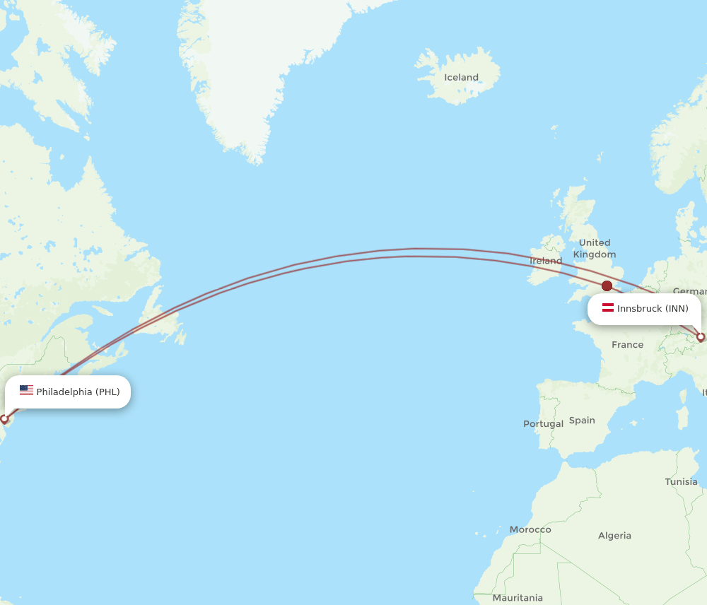 PHL-INN flight routes