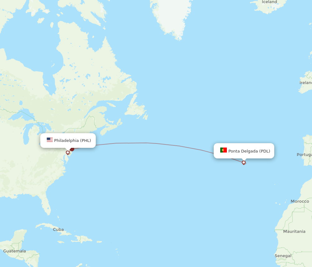 PHL-PDL flight routes