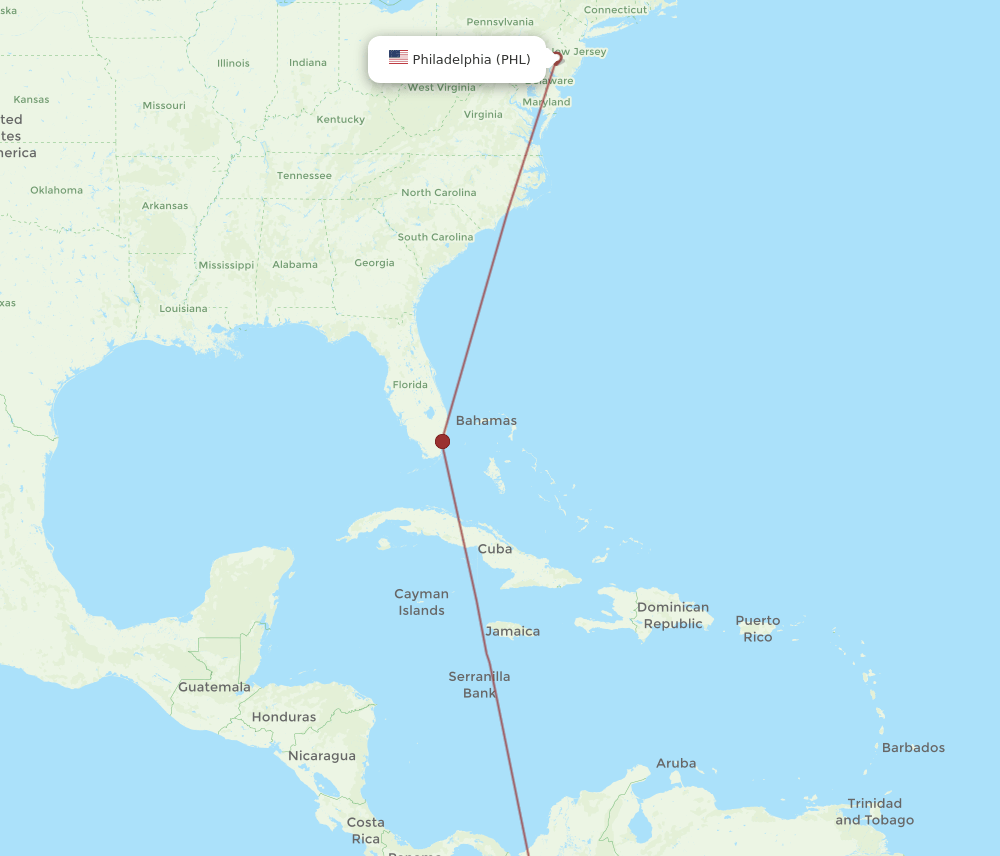 PHL-PEI flight routes