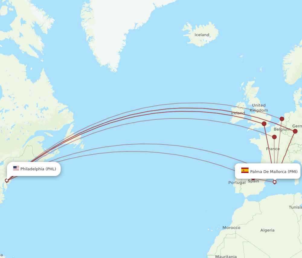 PHL-PMI flight routes
