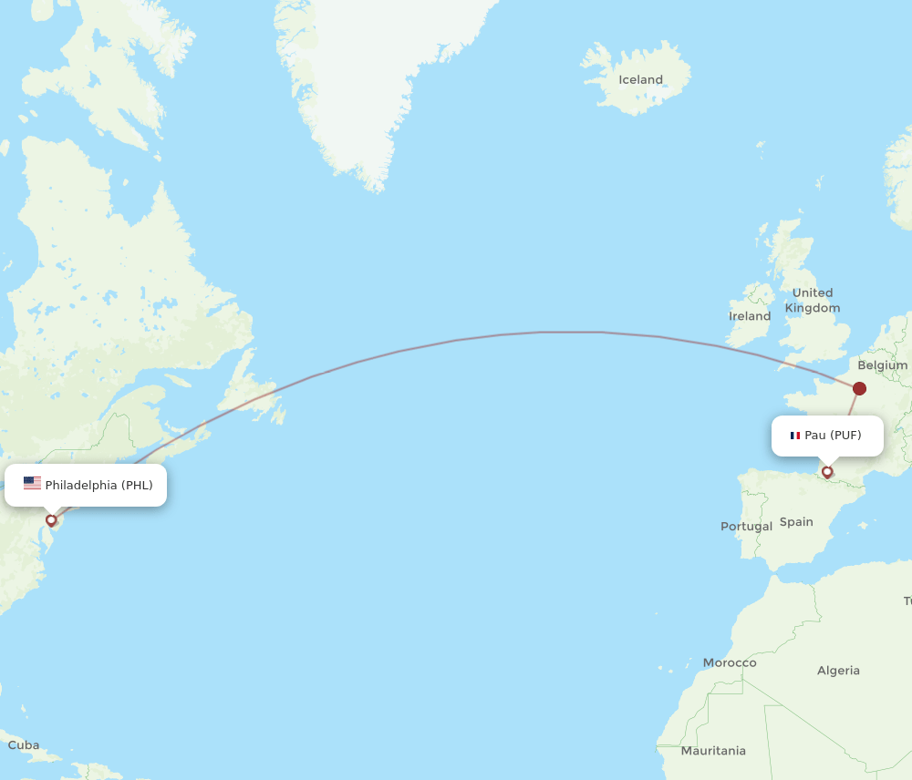 PHL-PUF flight routes