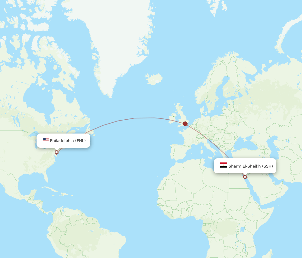 PHL-SSH flight routes