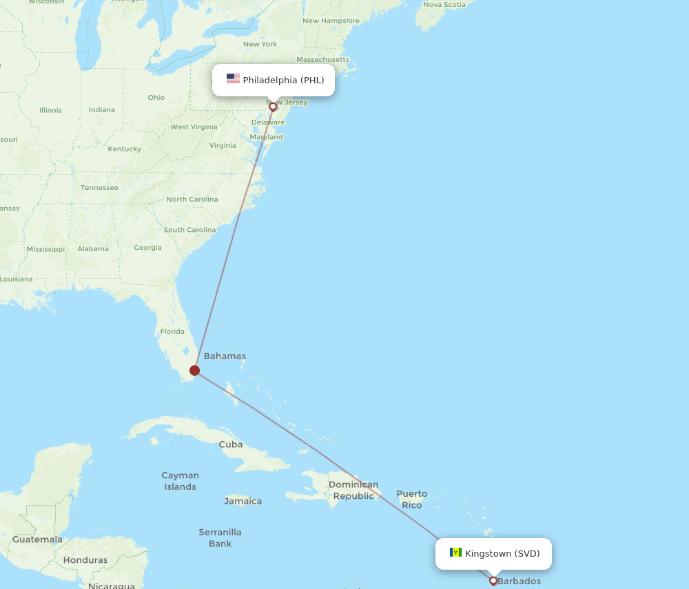 PHL-SVD flight routes