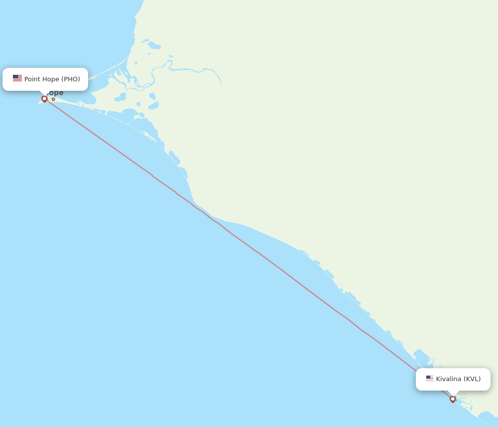 Point Hope - Kivalina route map and flight paths