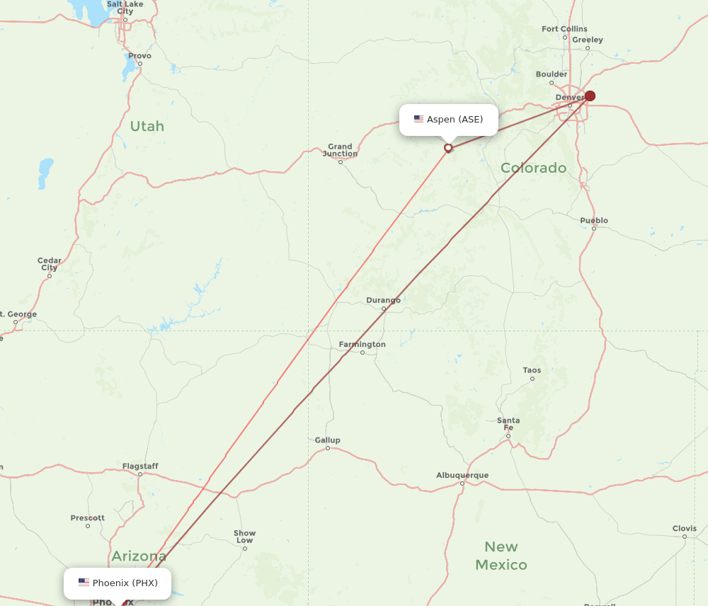 PHX-ASE flight routes