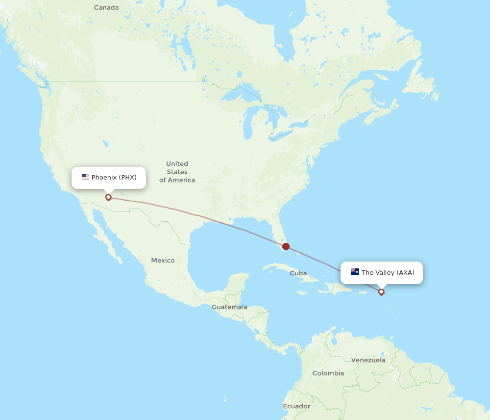 PHX-AXA flight routes