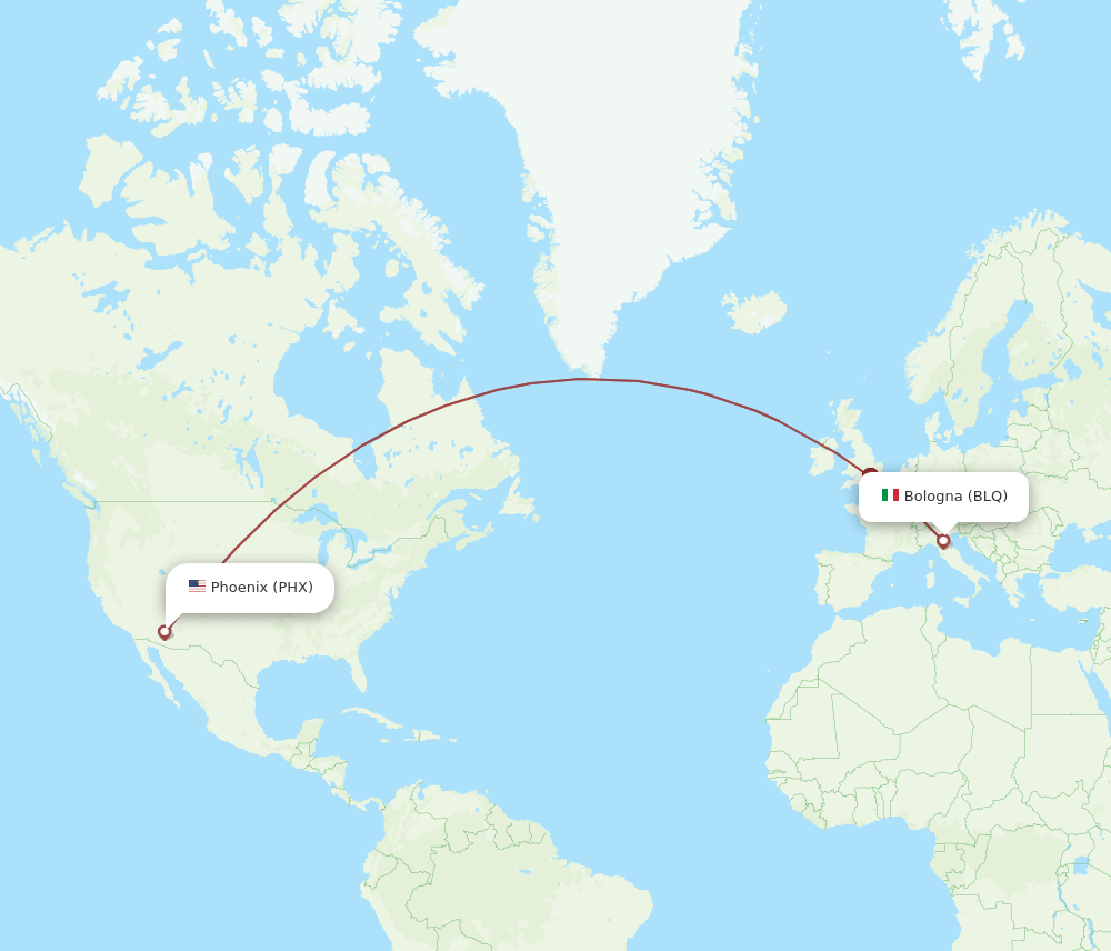 PHX-BLQ flight routes