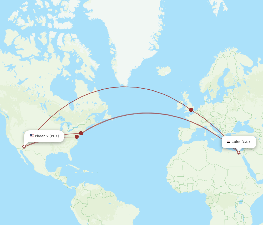 PHX-CAI flight routes