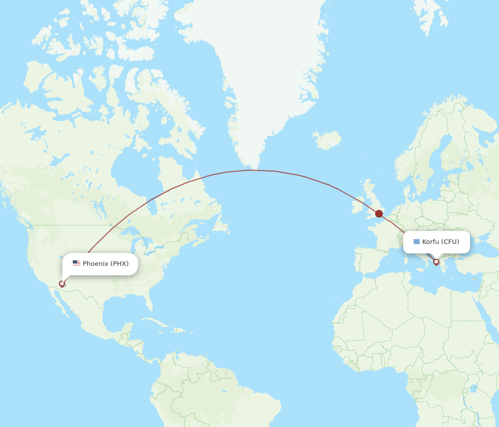 PHX-CFU flight routes