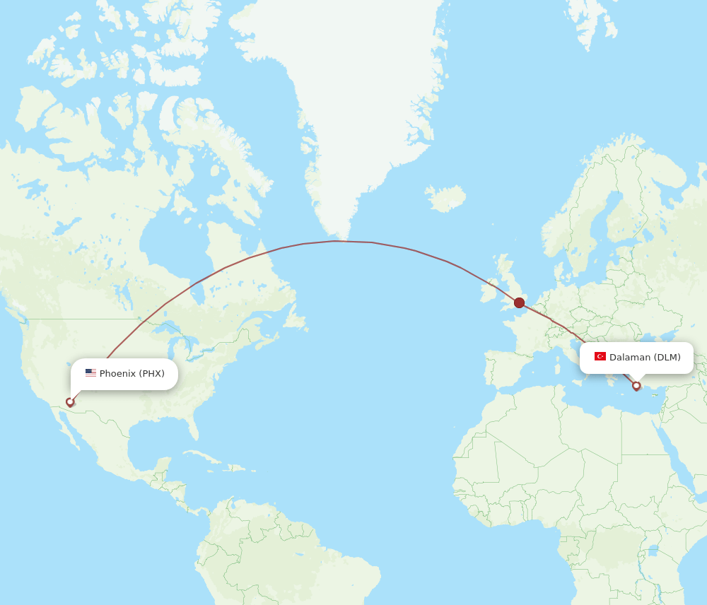 PHX-DLM flight routes