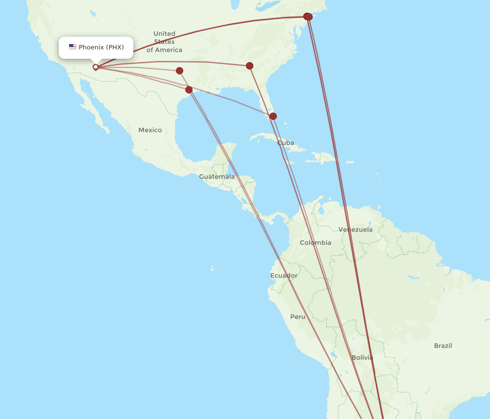 PHX-EZE flight routes