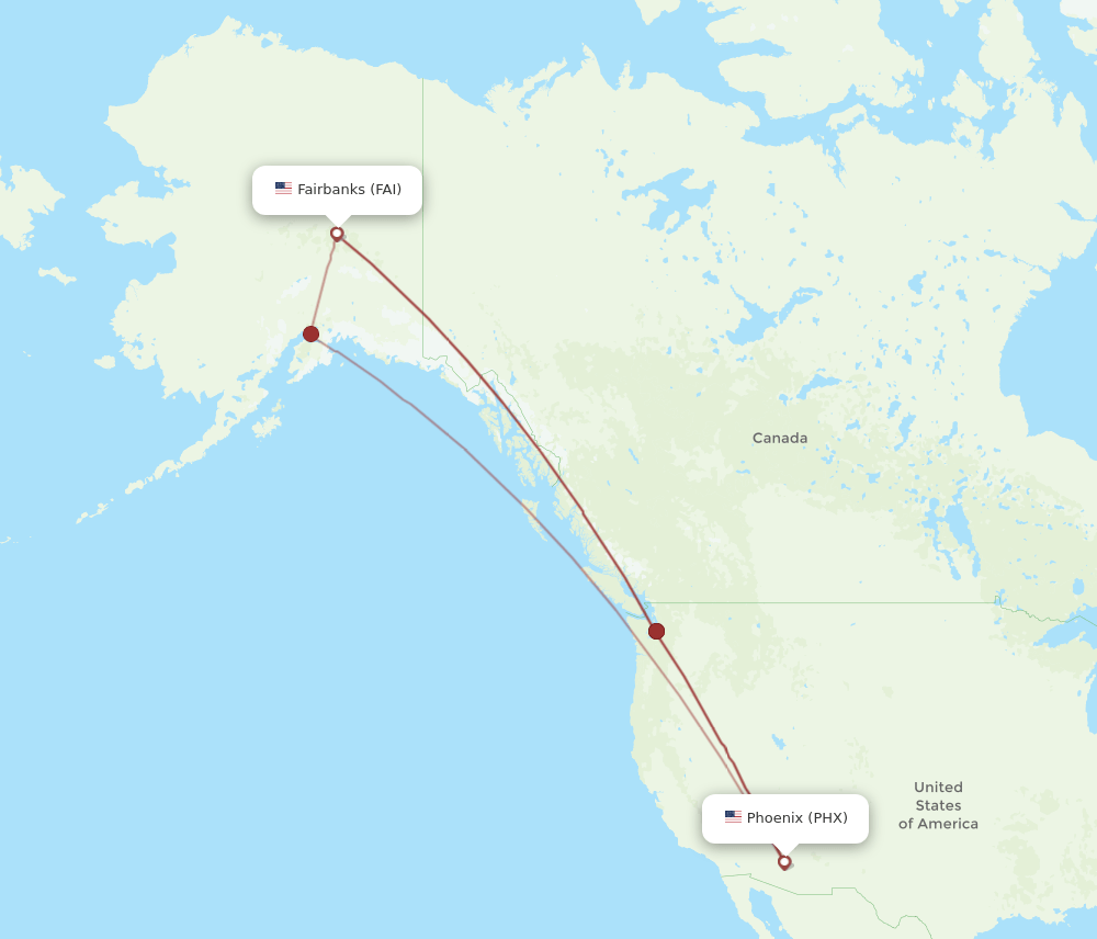 PHX-FAI flight routes