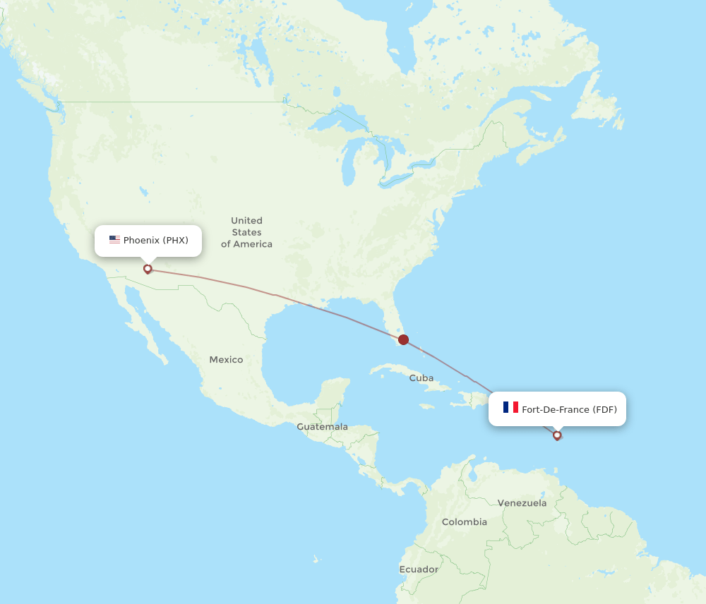 PHX-FDF flight routes