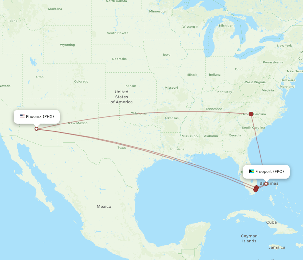 PHX-FPO flight routes