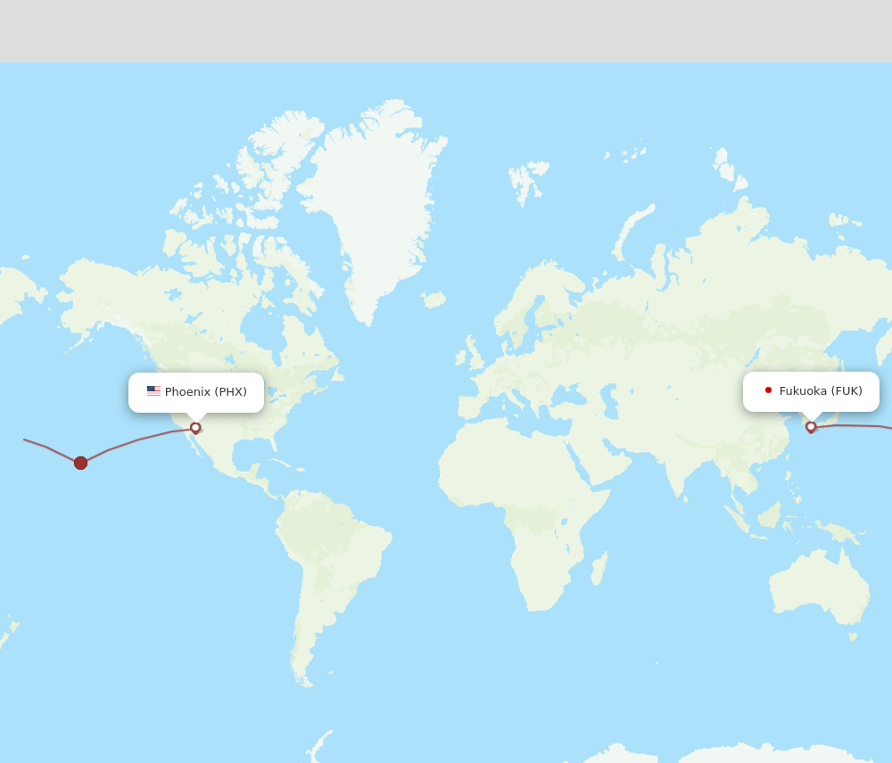 PHX to FUK flights and routes map