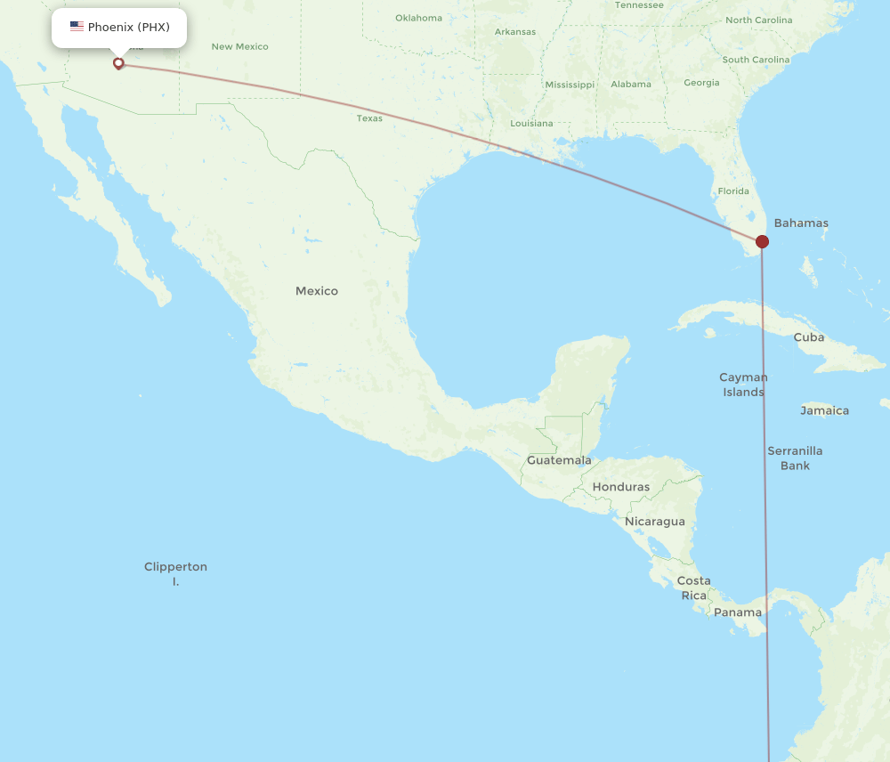 PHX-GYE flight routes
