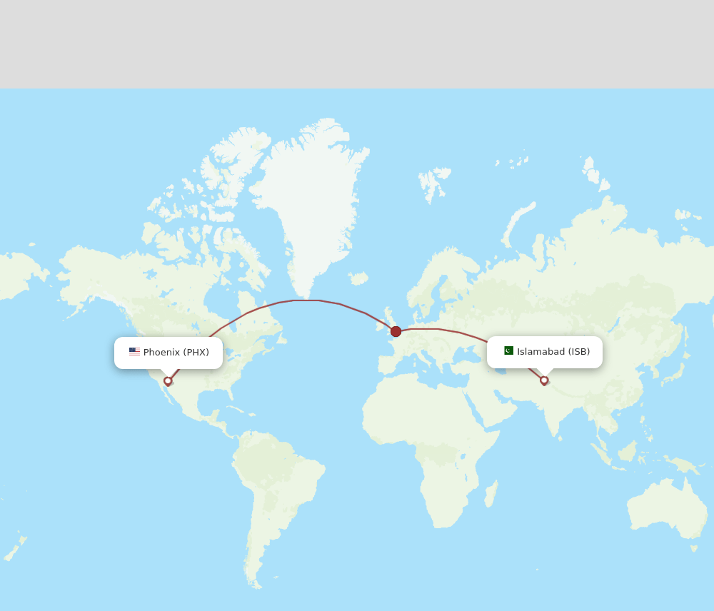 PHX-ISB flight routes