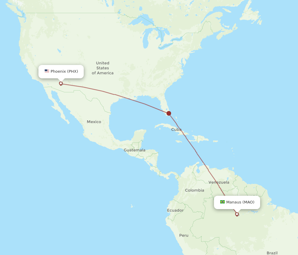 PHX-MAO flight routes
