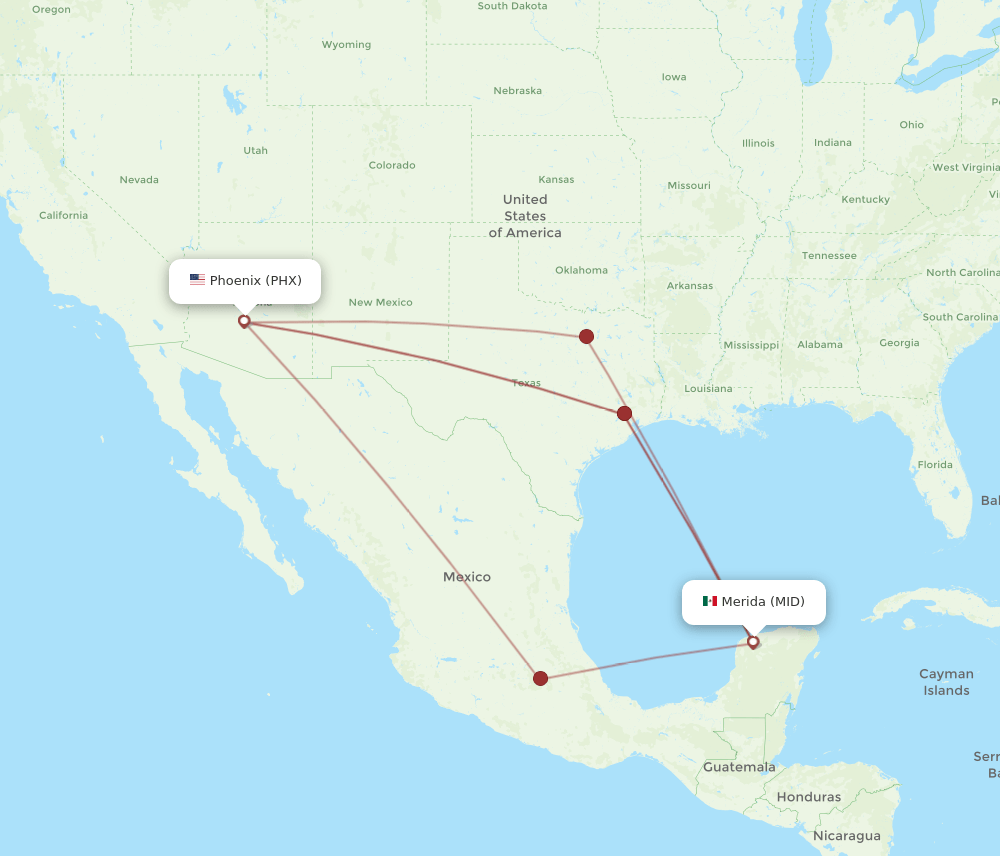 PHX-MID flight routes