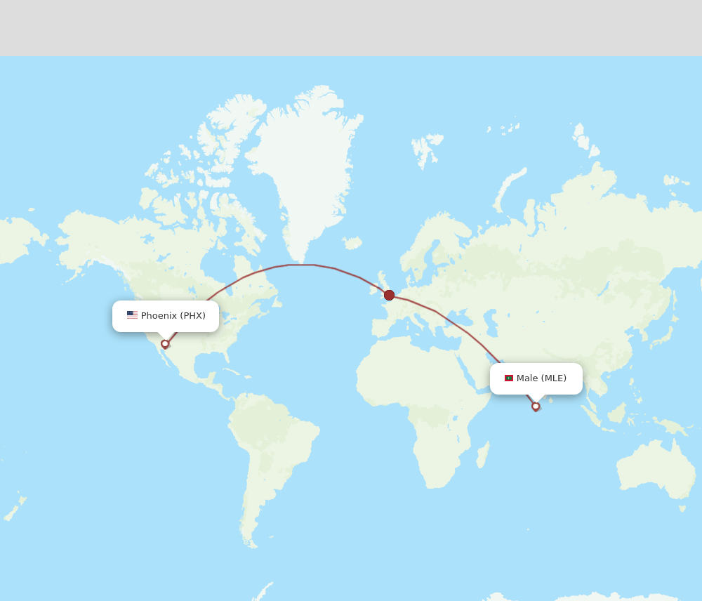 PHX-MLE flight routes