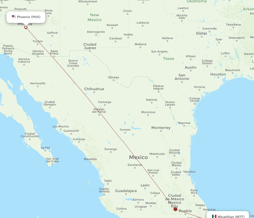 PHX-MTT flight routes