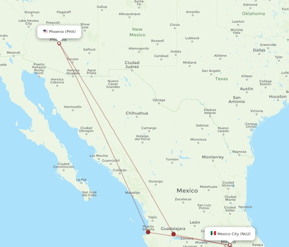 PHX-NLU flight routes