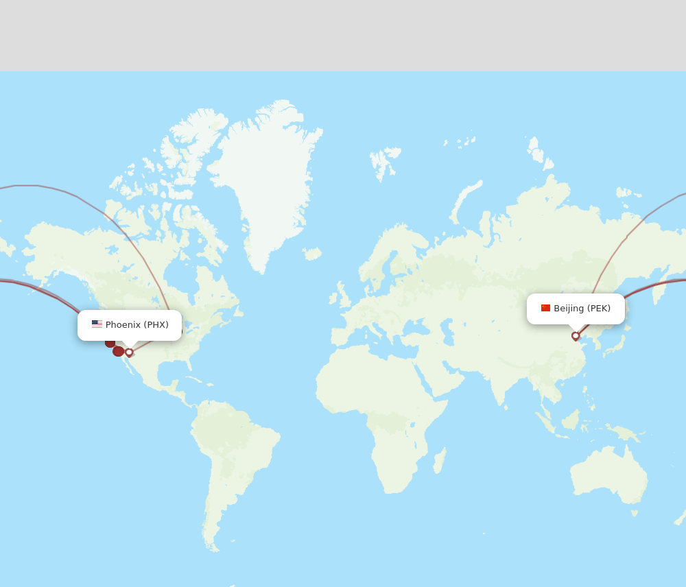 PHX-PEK flight routes