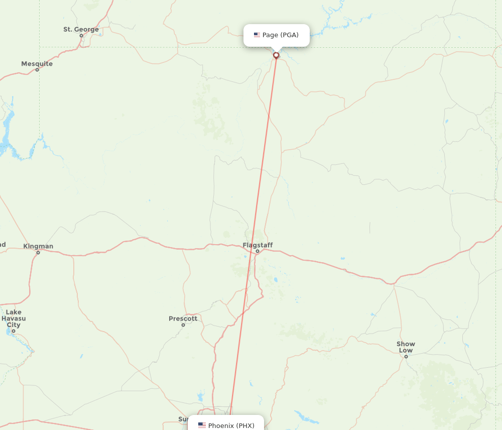 Phoenix - Page route map and flight paths