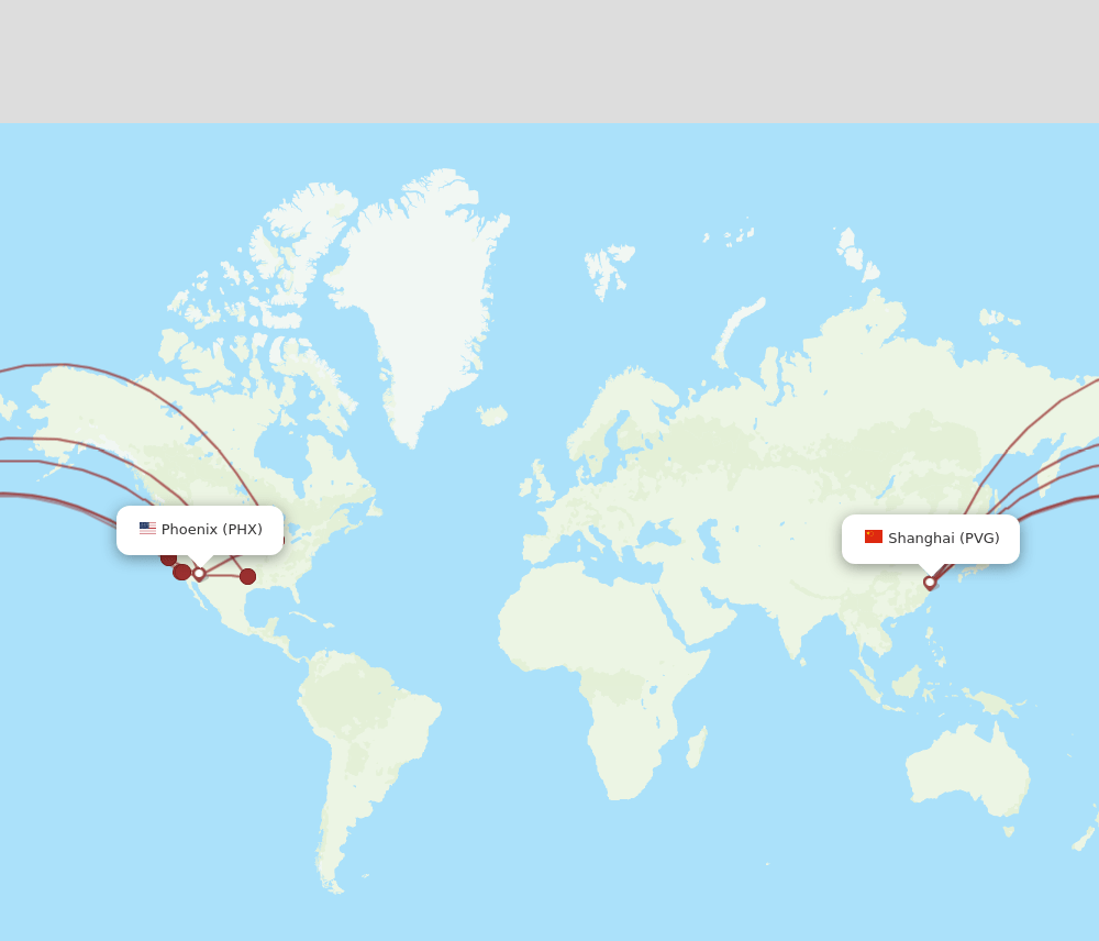 PHX-PVG flight routes