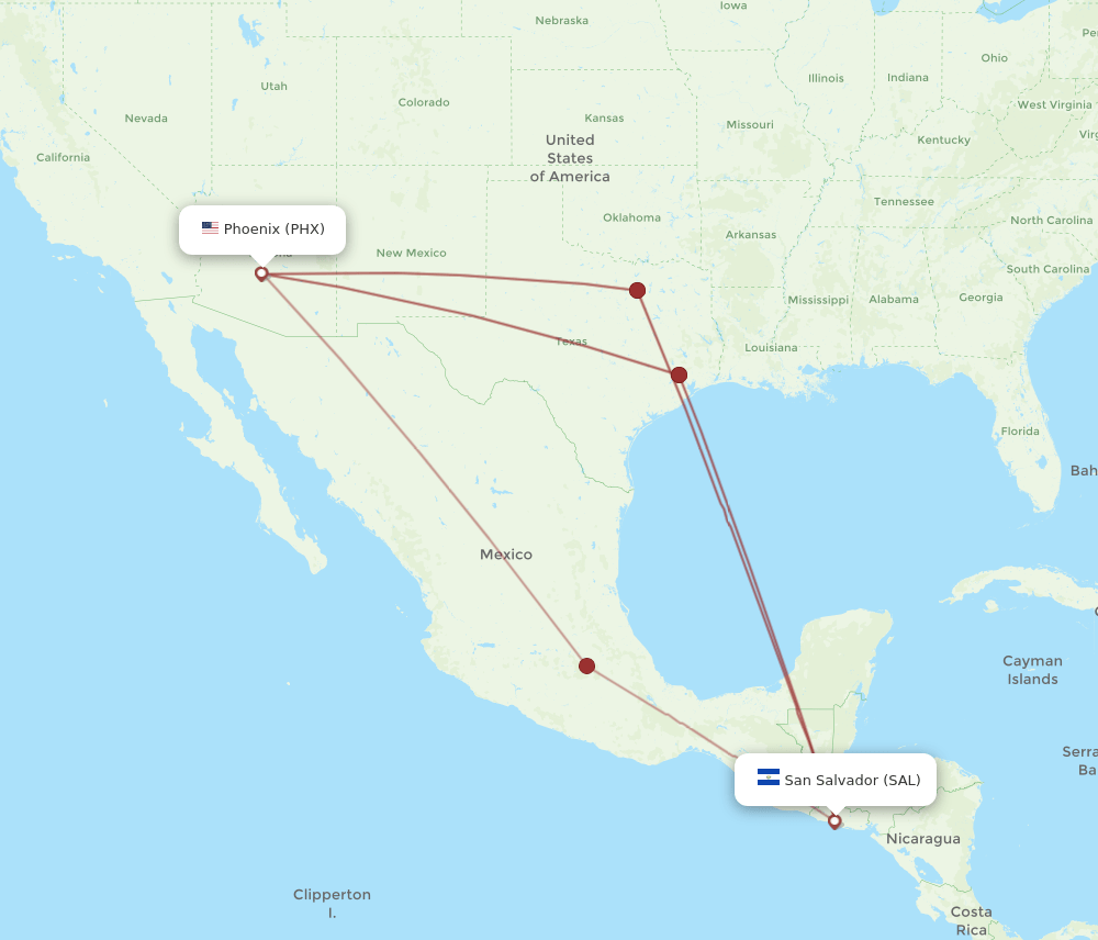 PHX-SAL flight routes