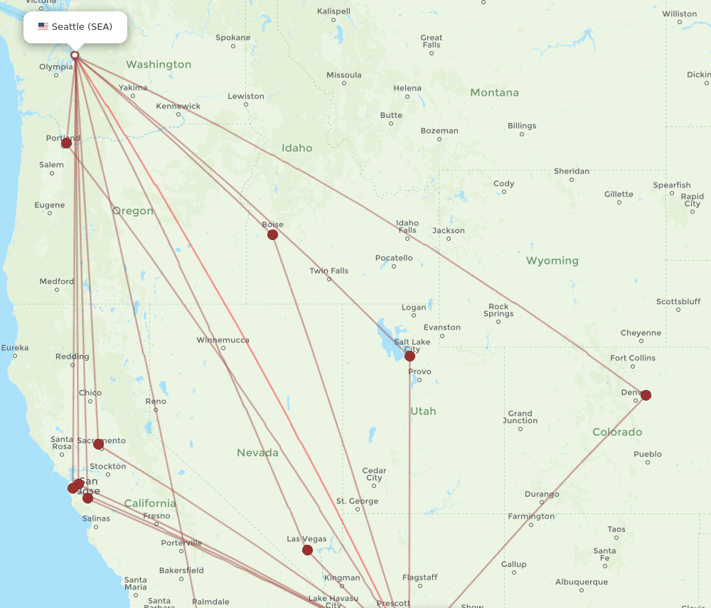 PHX-SEA flight routes