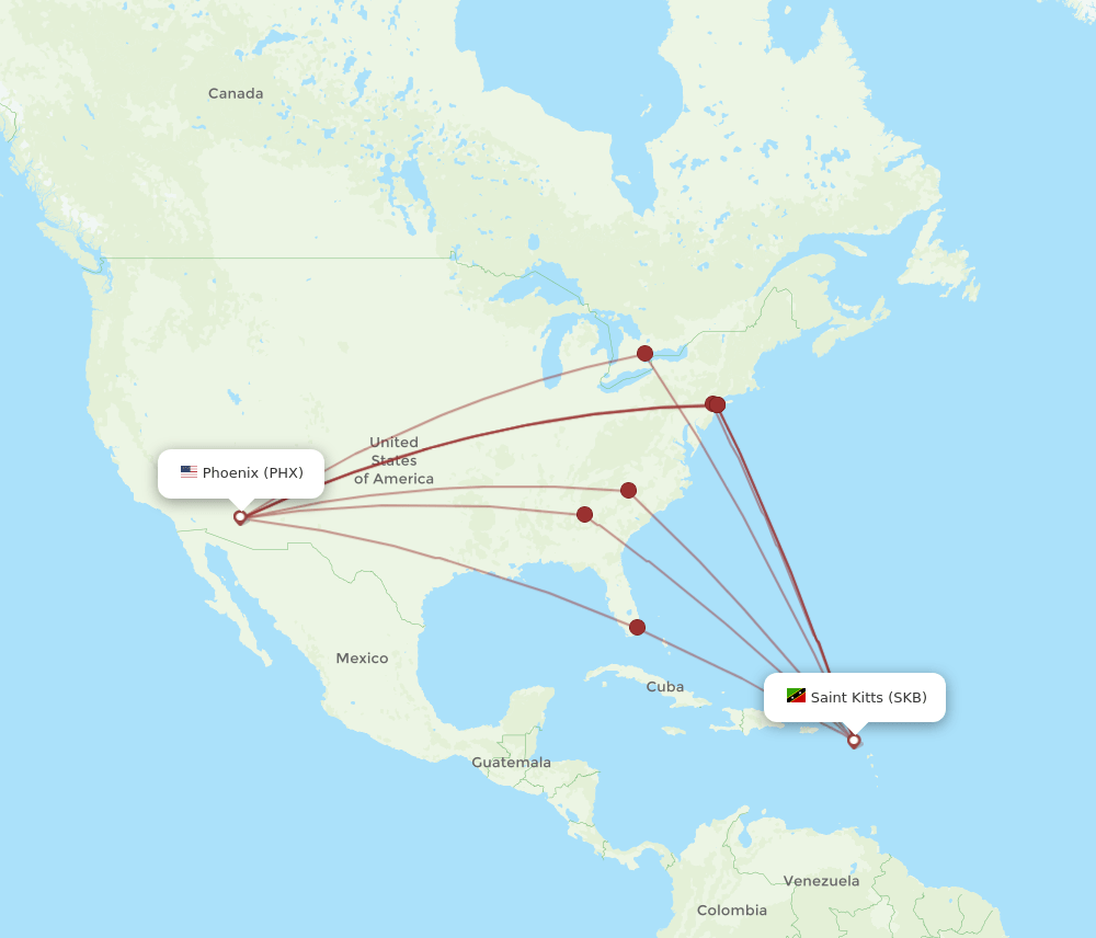 PHX-SKB flight routes