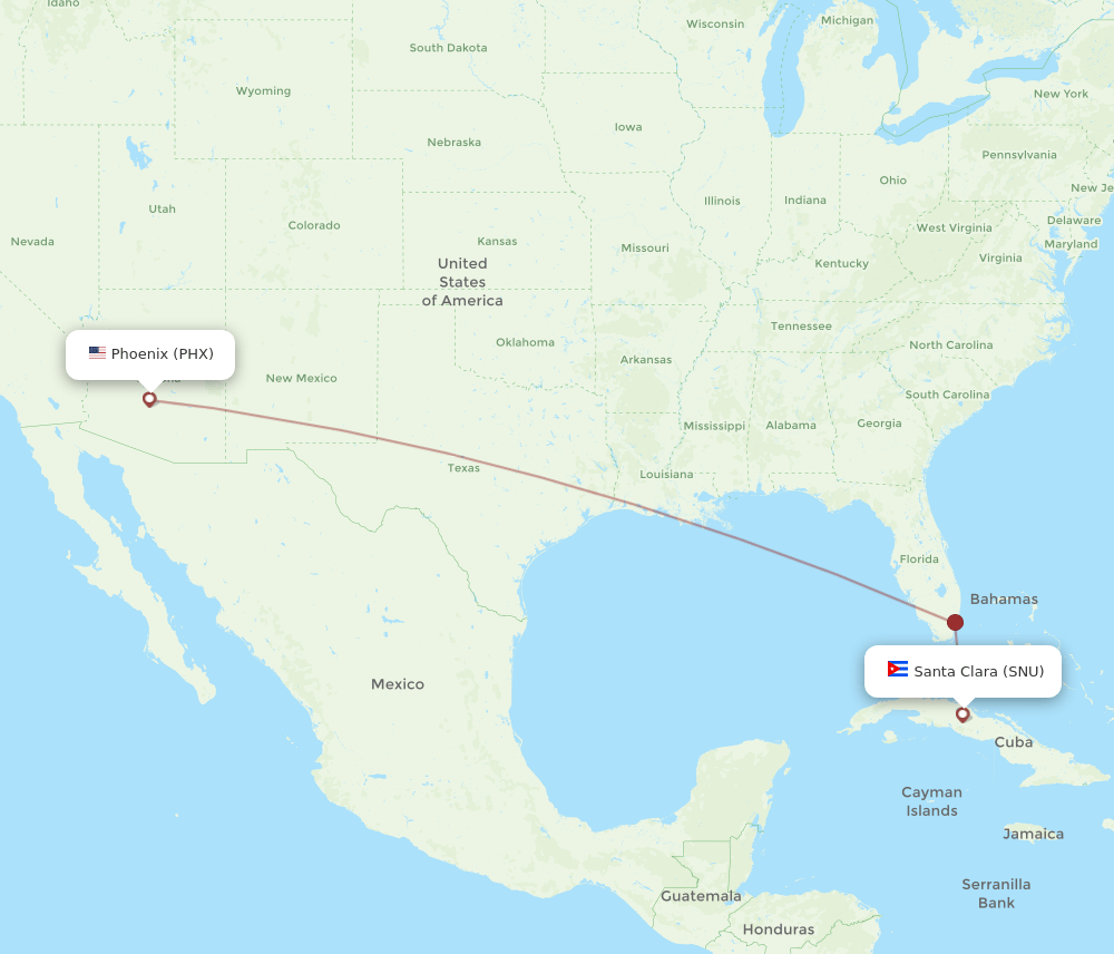 PHX-SNU flight routes