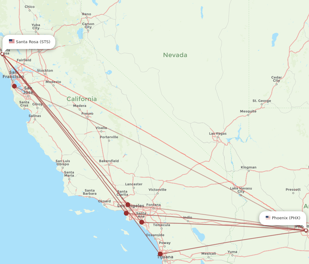 PHX-STS flight routes
