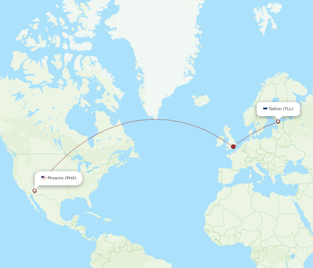 PHX-TLL flight routes