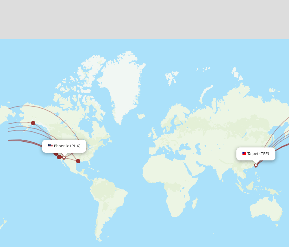 PHX-TPE flight routes