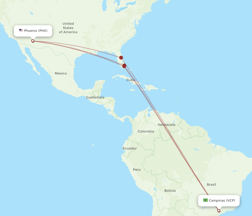 PHX-VCP flight routes