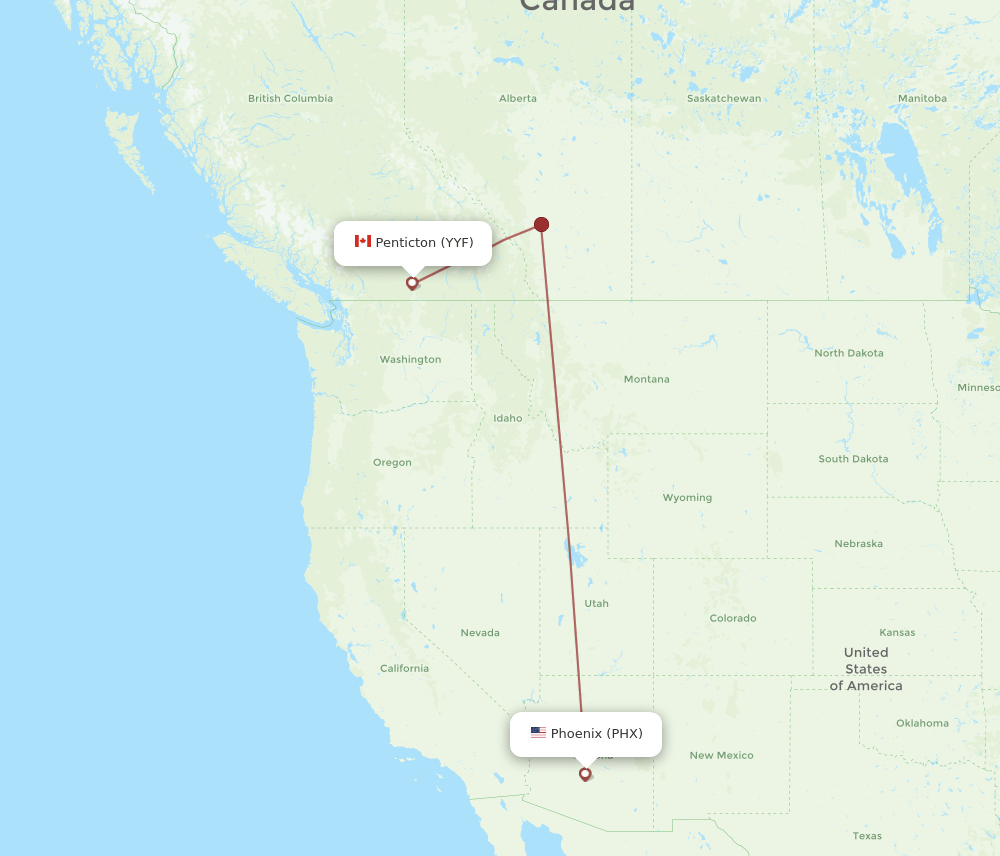 PHX-YYF flight routes