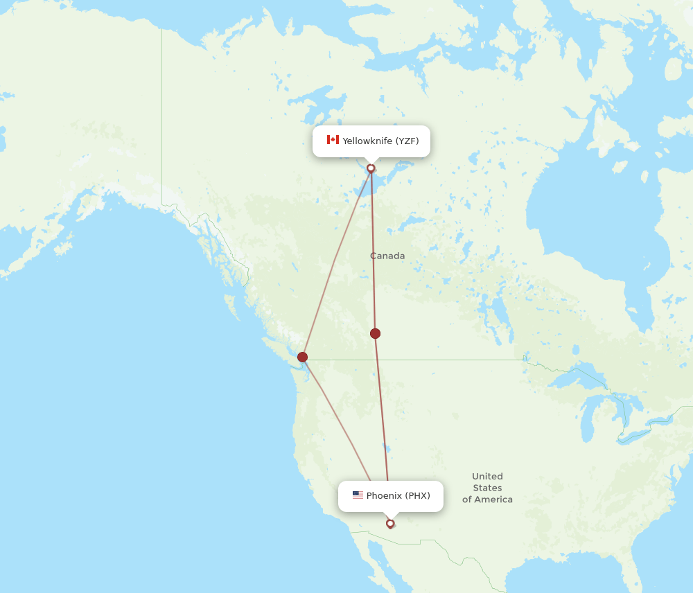 PHX-YZF flight routes