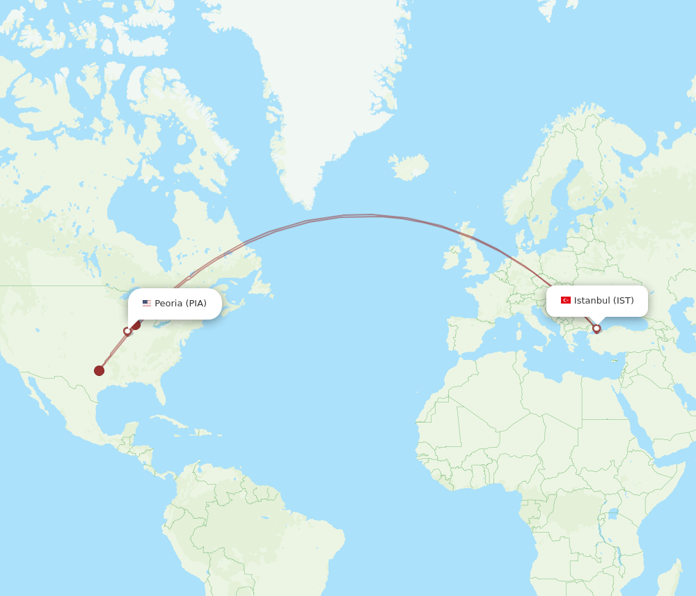 PIA-IST flight routes