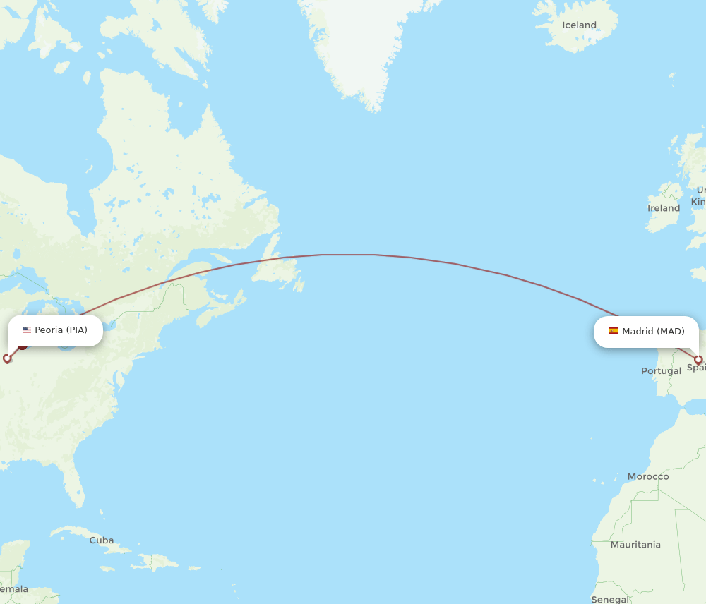 PIA-MAD flight routes