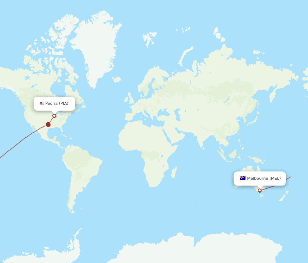 PIA-MEL flight routes