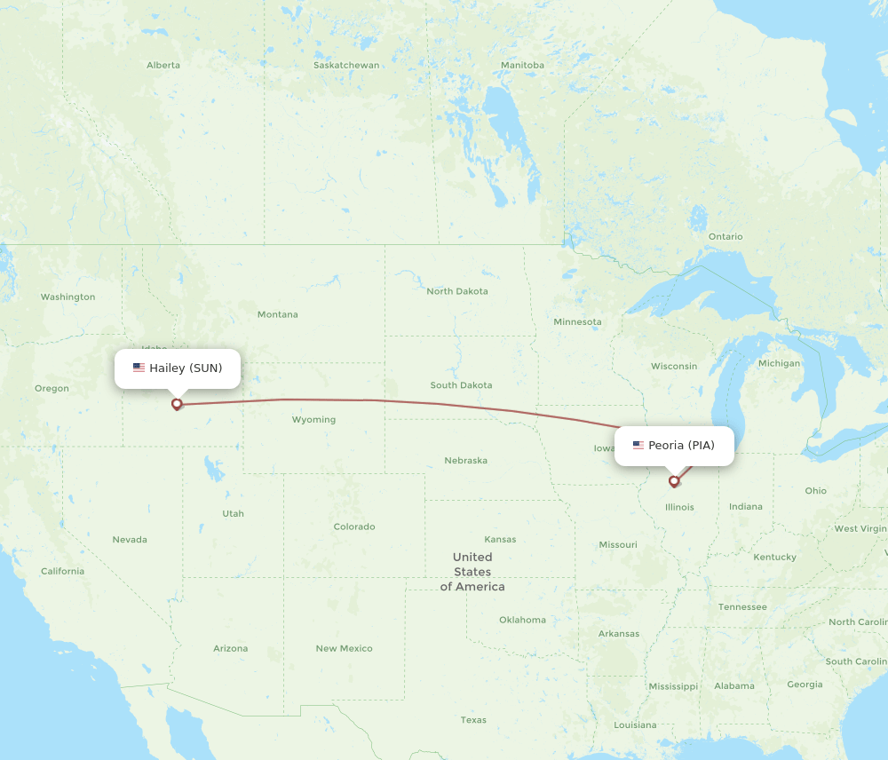 PIA-SUN flight routes