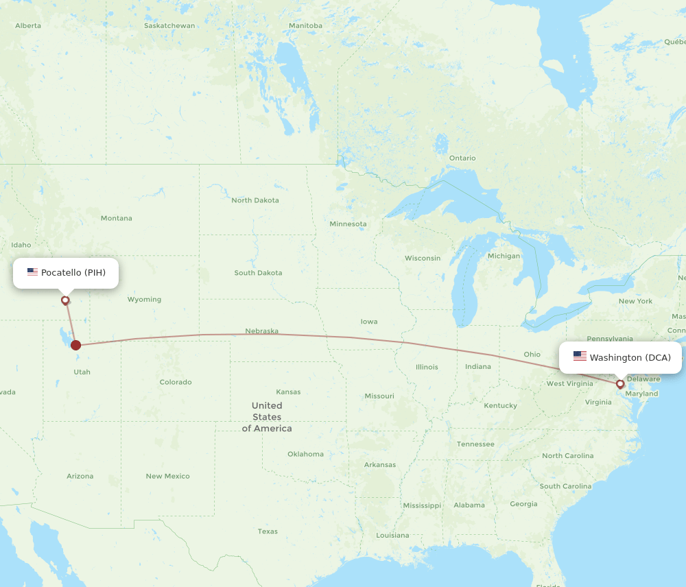 PIH-DCA flight routes