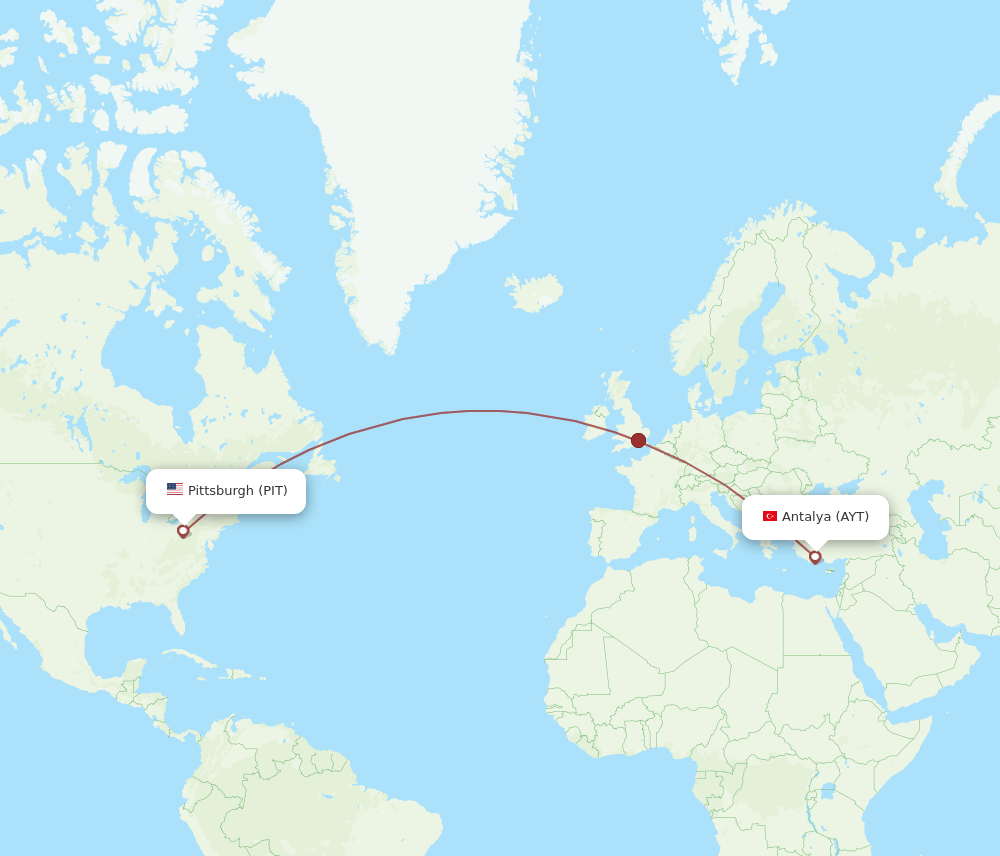 PIT-AYT flight routes