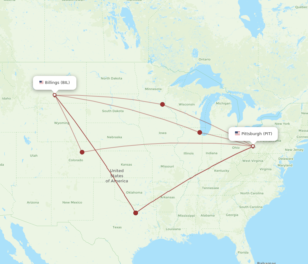 PIT-BIL flight routes