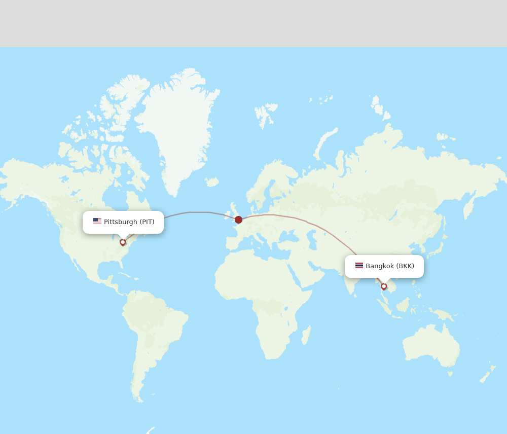 PIT to BKK flights and routes map