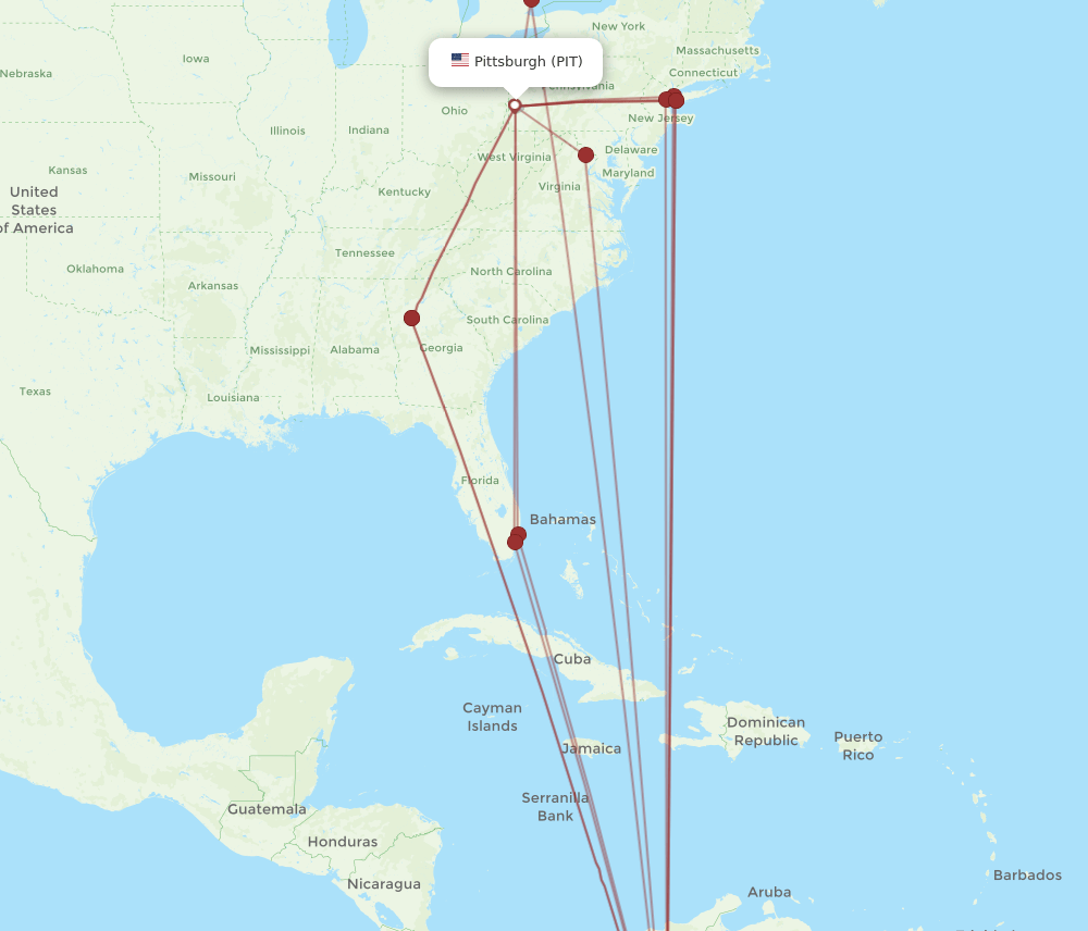PIT-BOG flight routes
