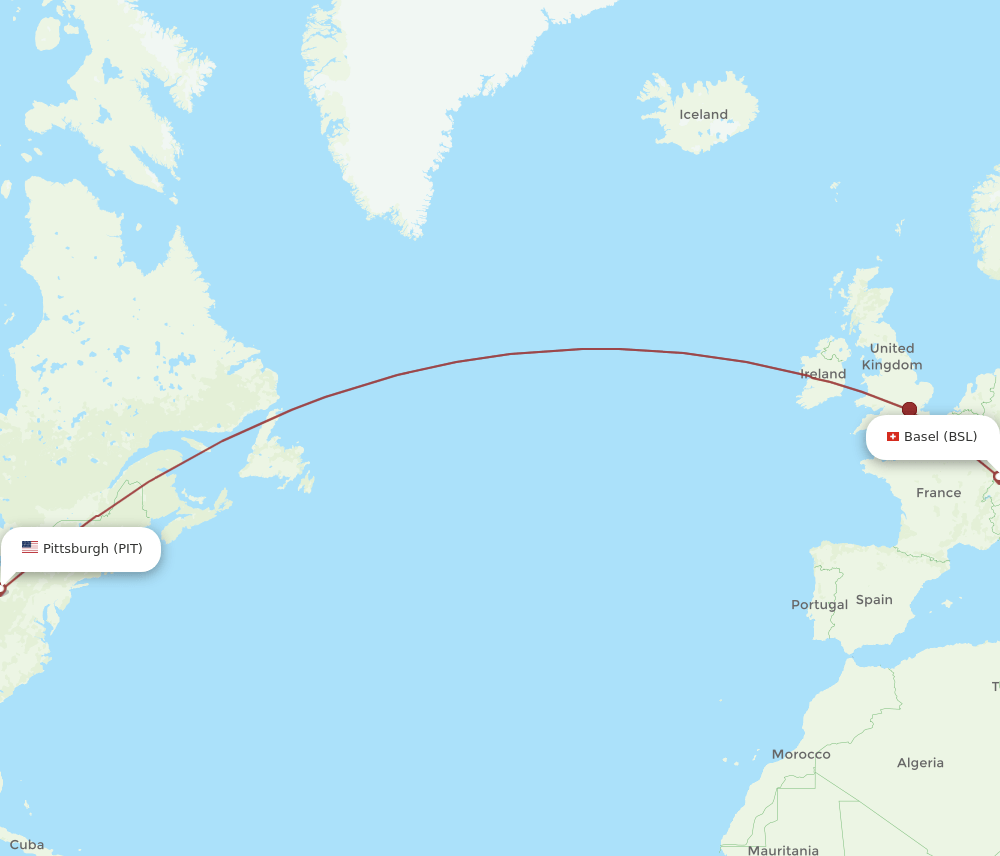 PIT-BSL flight routes